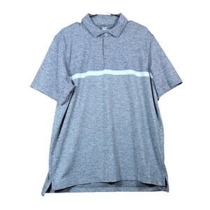 Vineyard Vines Mens Shirt Gray White Stripe Performance Polo Stretch Large